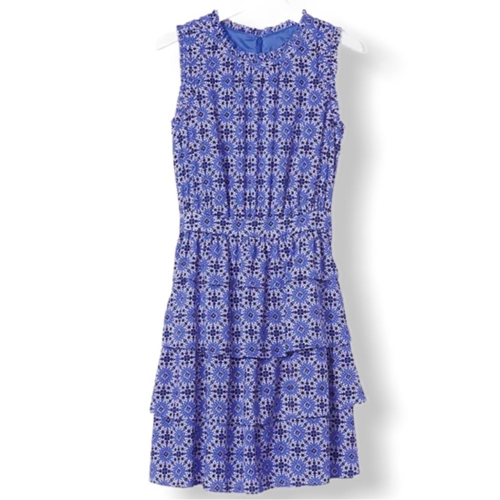 Banana Republic Blue Tiered Mini Dress- Size 4, EUC - Picture 3 of 3